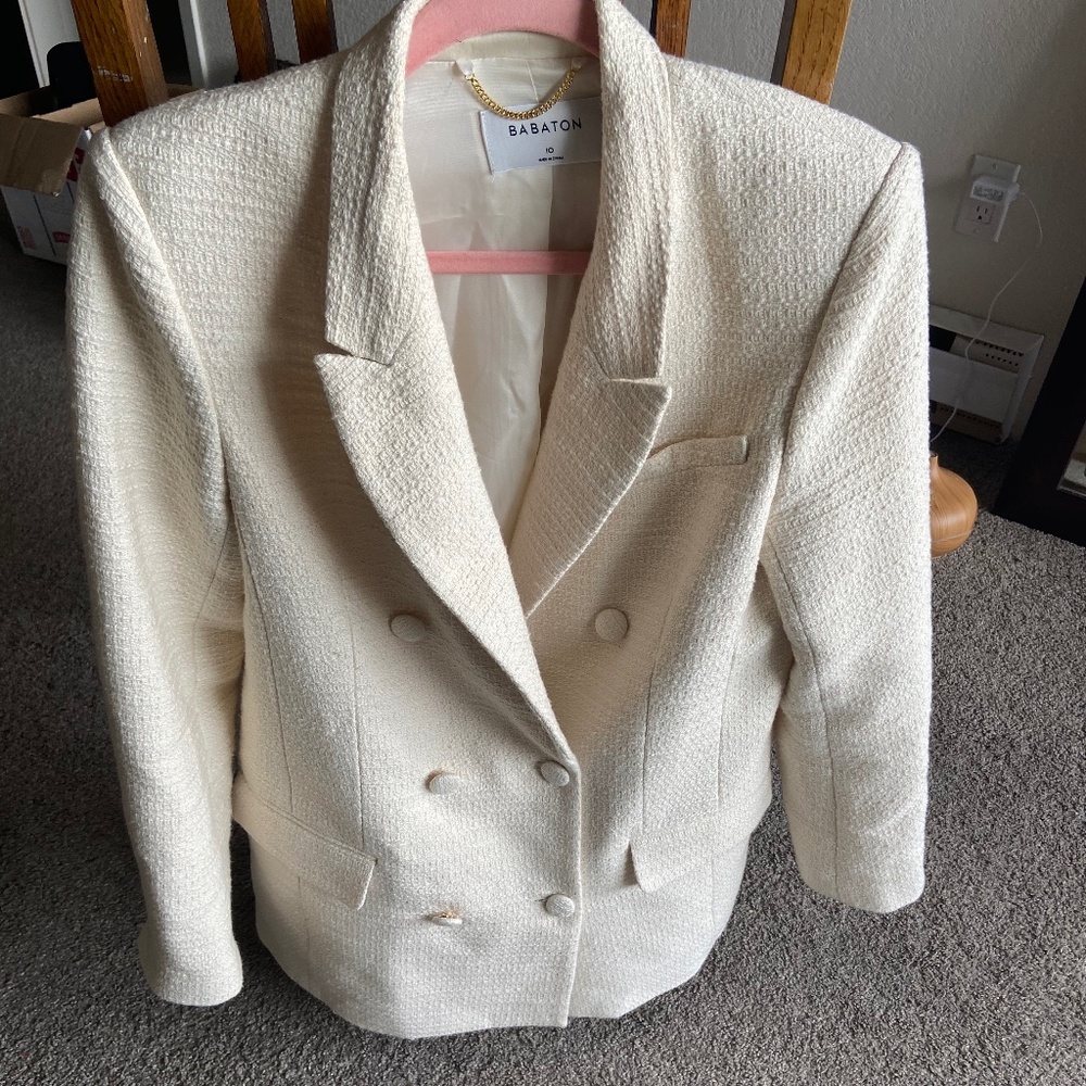 Babaton Blazer (Size 10) Cream White